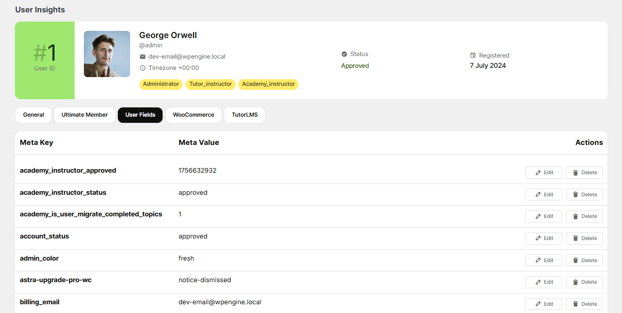 WP User Data