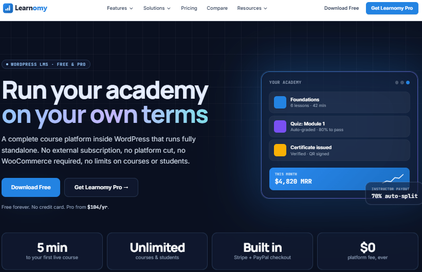 Learnomy WordPress plugin banner