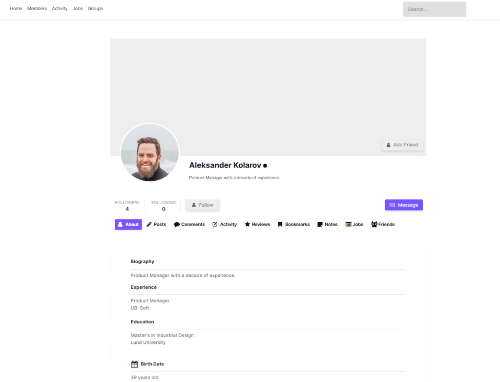 Ultimate Member - User Profile Page
