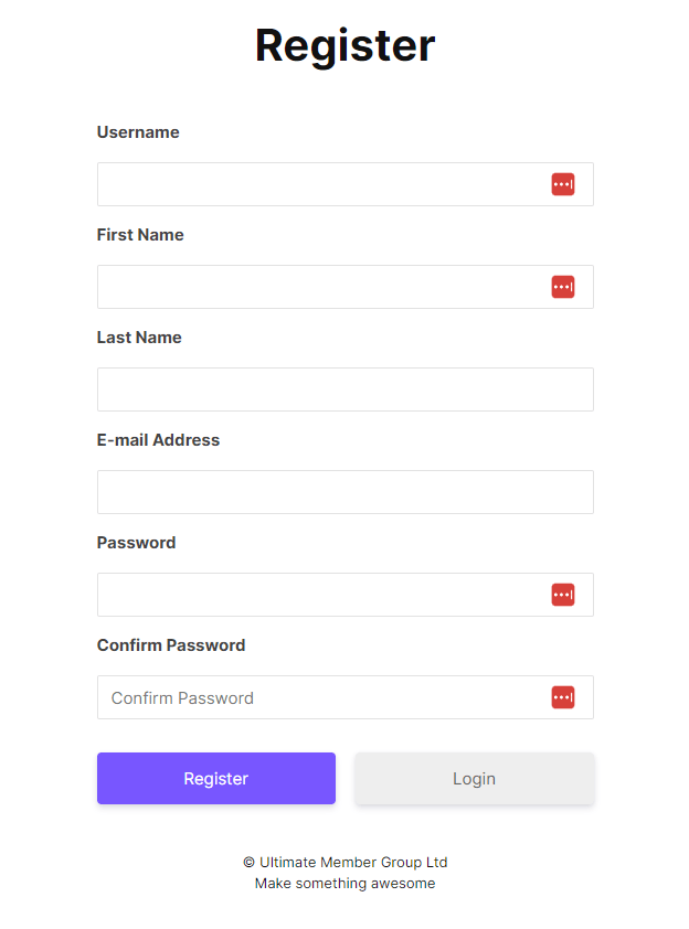 Ultimate member Registration Form