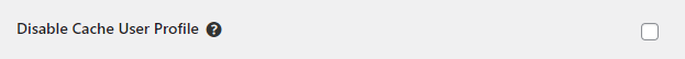 Disable User cache