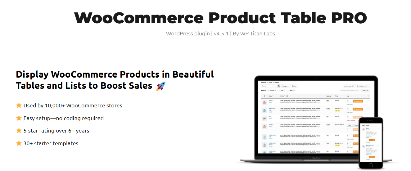 WooCommerce Product Table PRO