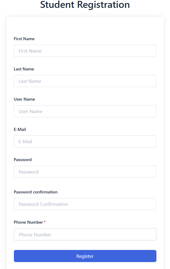 Student Registration Form