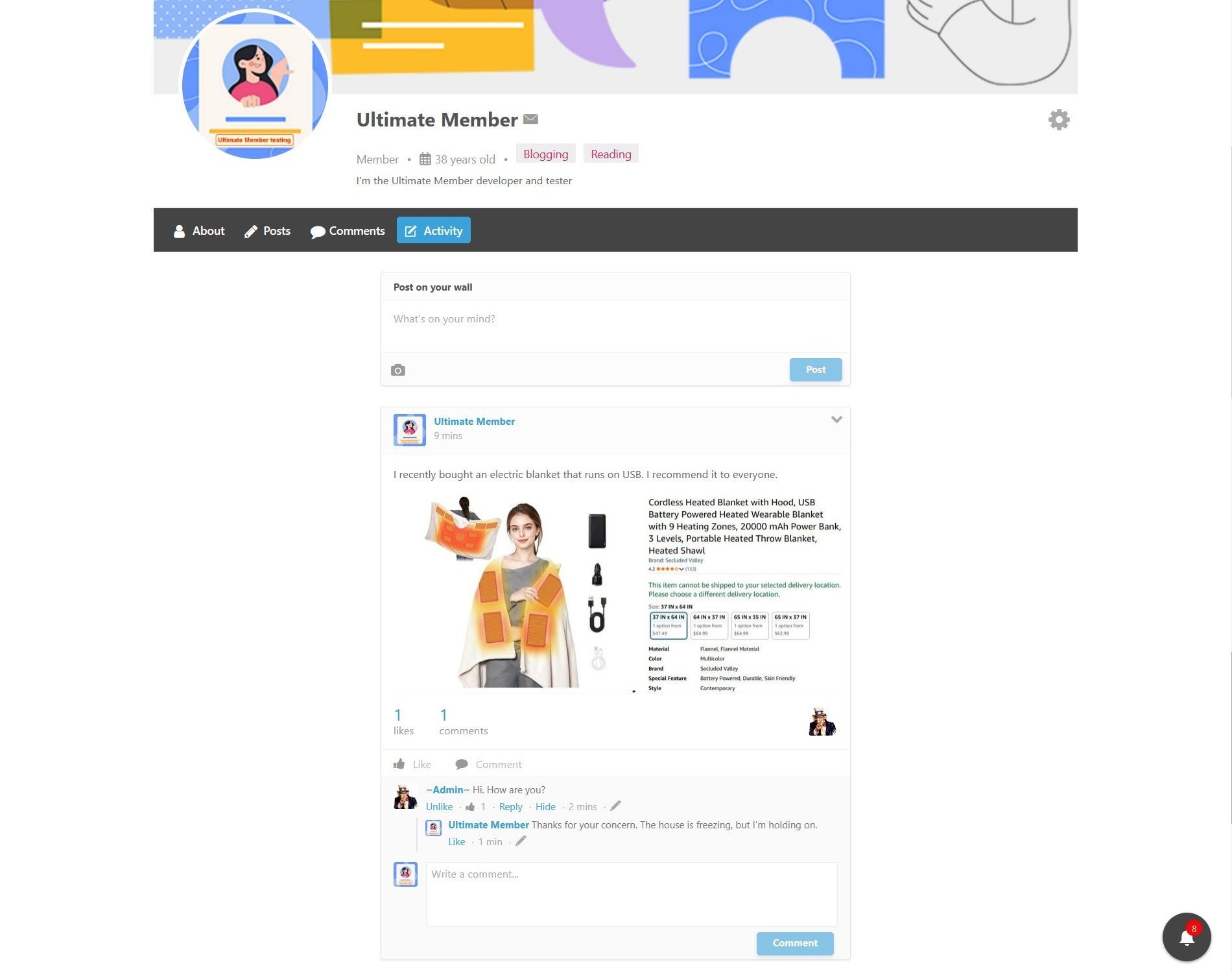Social Activity WordPress plugin banner