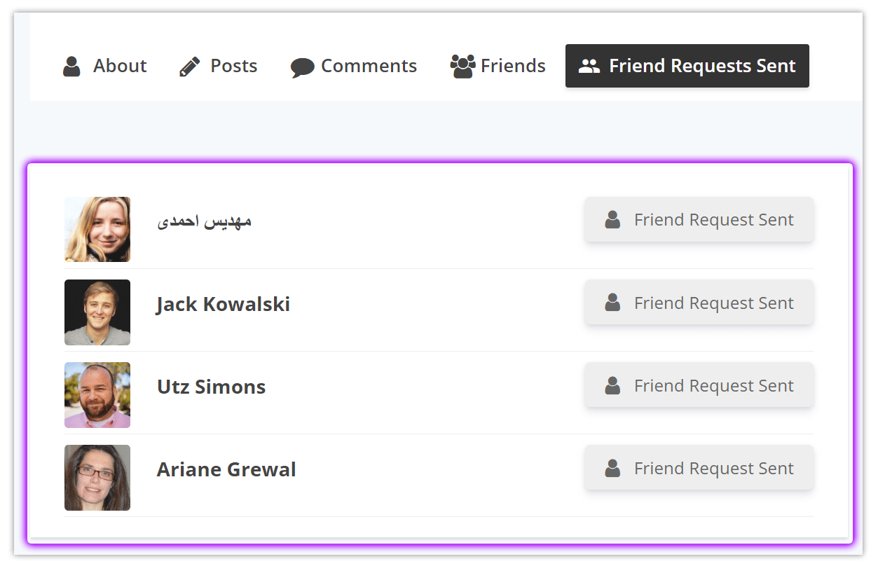 Friends WordPress plugin banner