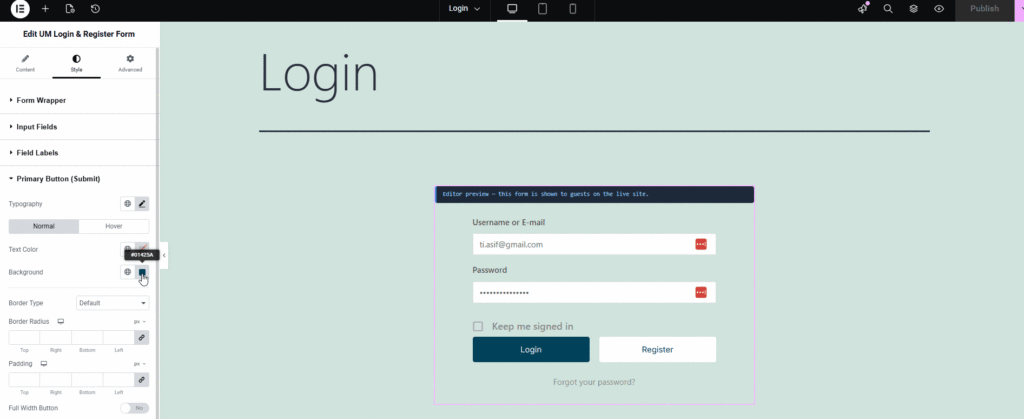 ultimate member login page customize