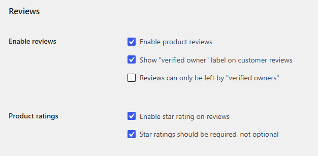 Enabling product reviews in WooCommerce settings before setting up review request automation.