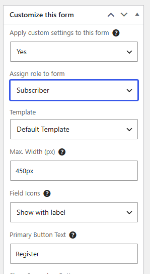 ultimate member customize this form
